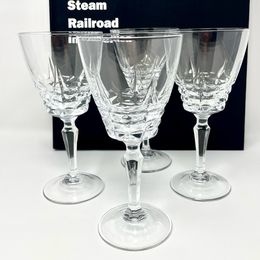 Vintage Cristal d’Arques-Durand Chateaudun Pattern Crystal Water Goblets